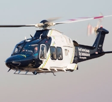 First AgustaWestland AW169 for the UK market lands at its base